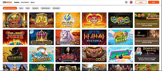 The Mr Mega Online Casino Game Selection in the UK